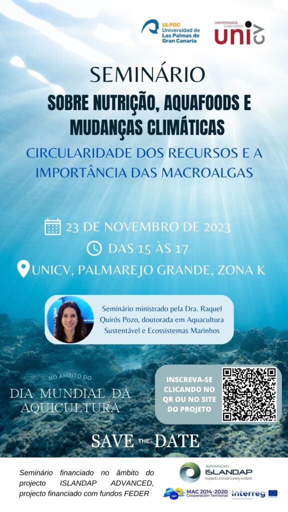 Estão abertas as inscrições para o seminário sobre nutrição, aquacultura e alterações climáticas na UniCV.